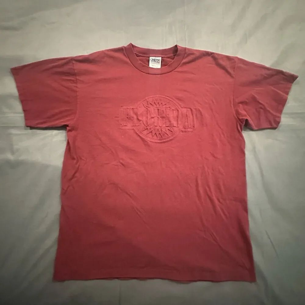 Vintage 90s Florida Shirt Mens XL Maroon Oneita Made In USA Puff Print